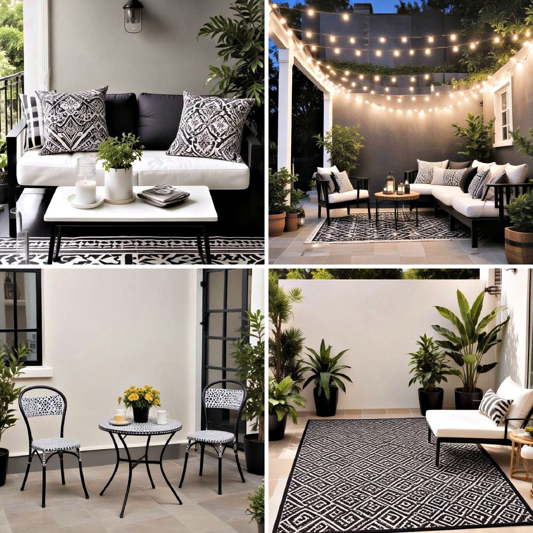 20 Black and White Patio Ideas for Stylish Outdoor Spaces