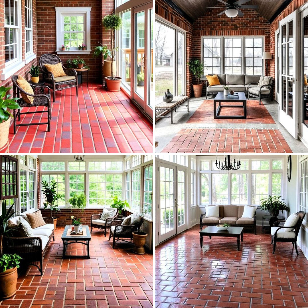 20 Brick Floor Sunroom Ideas for a Rustic Charm