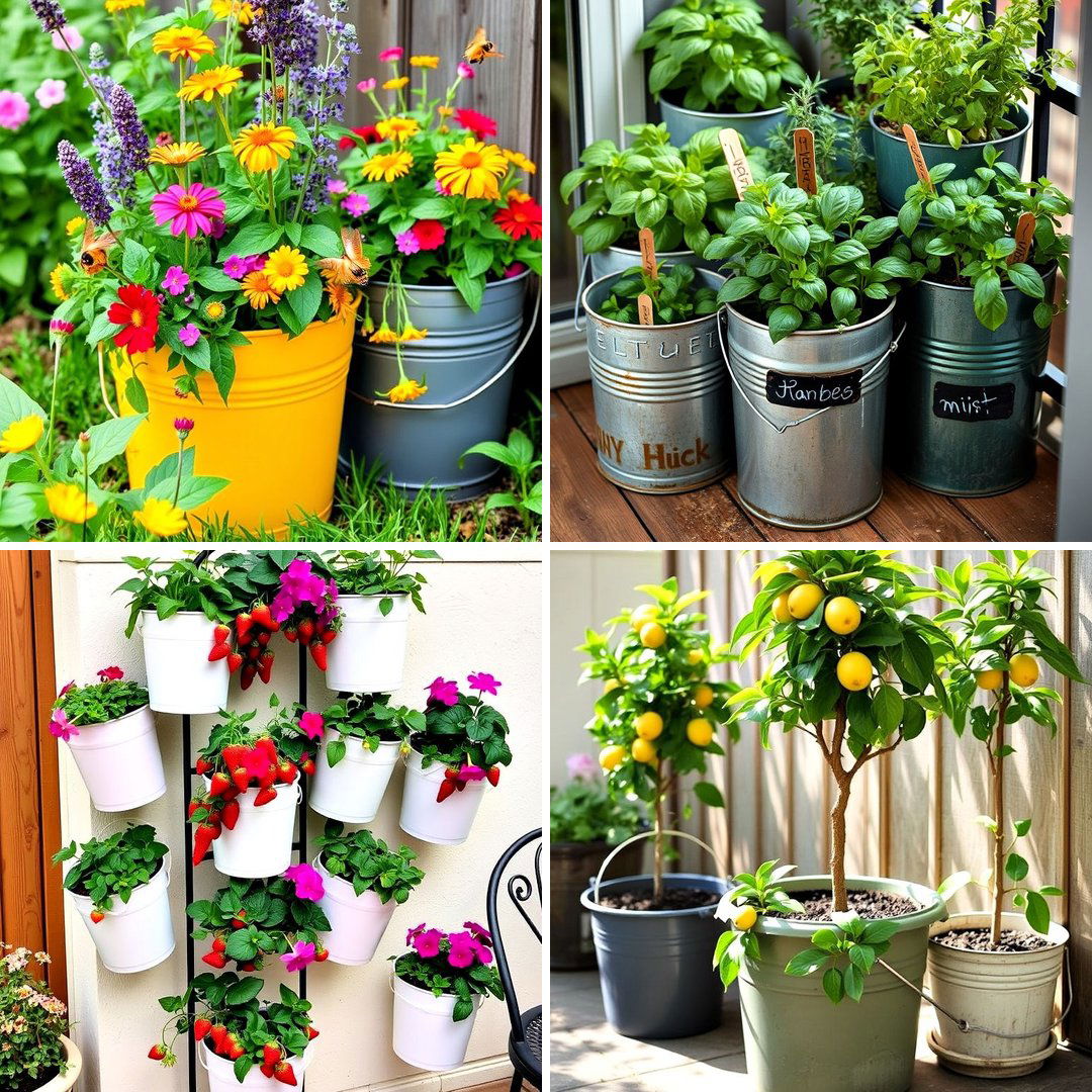 20 Bucket Garden Ideas for Creative Small Spaces