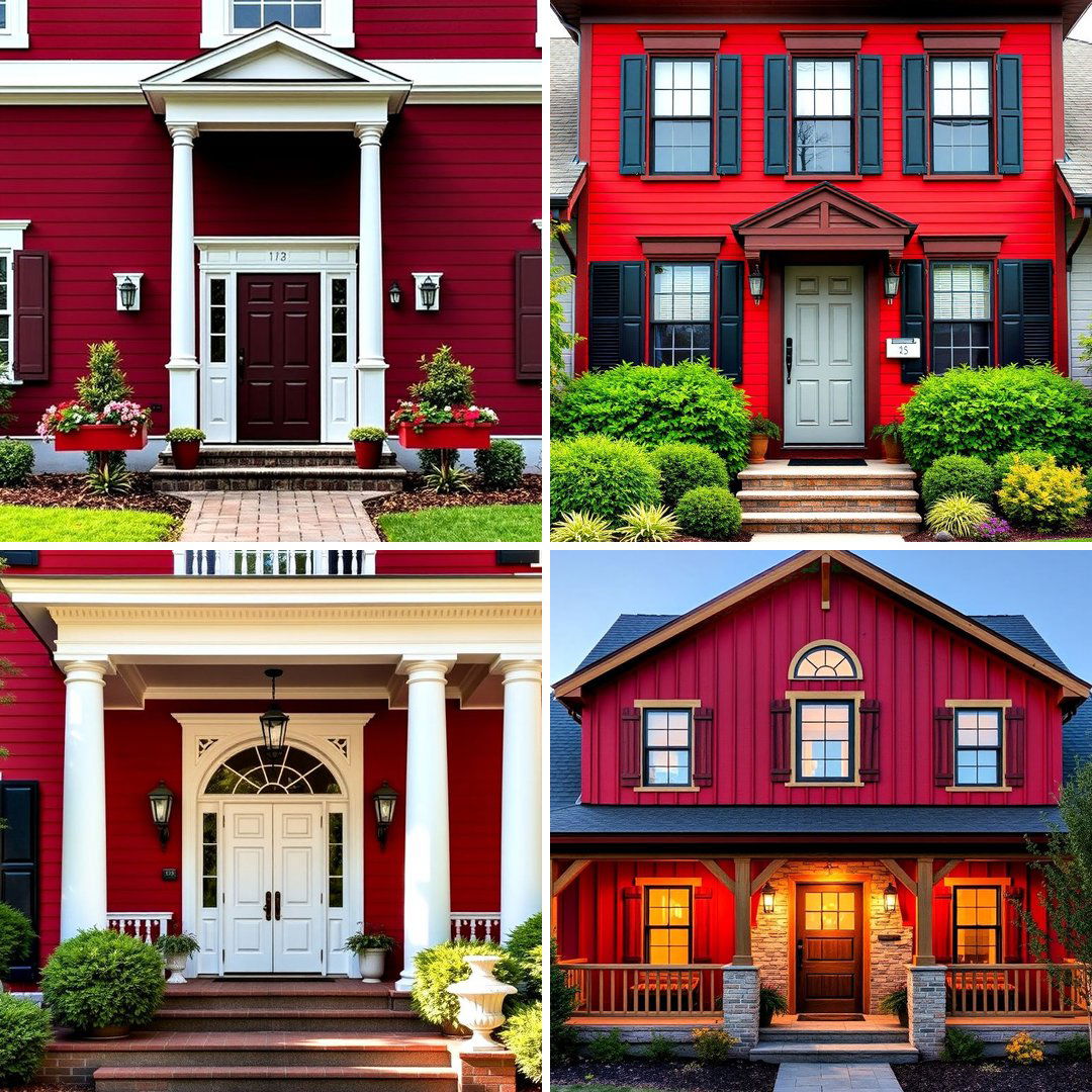 20 Dark Red House Exterior Ideas for Bold Homes