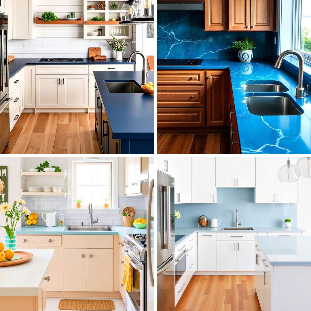 20 Kitchens With Blue Countertops Design Ideas