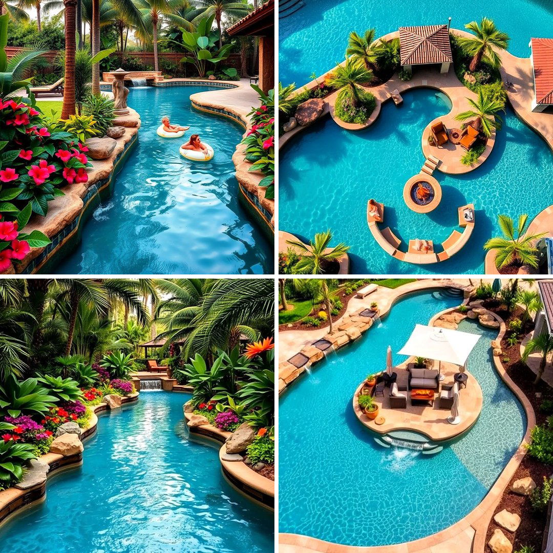 20 Lazy River Swimming Pool Ideas for Backyard Bliss