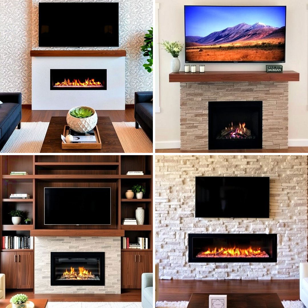 20 Linear Fireplace Ideas With TV Above for Cozy Nights