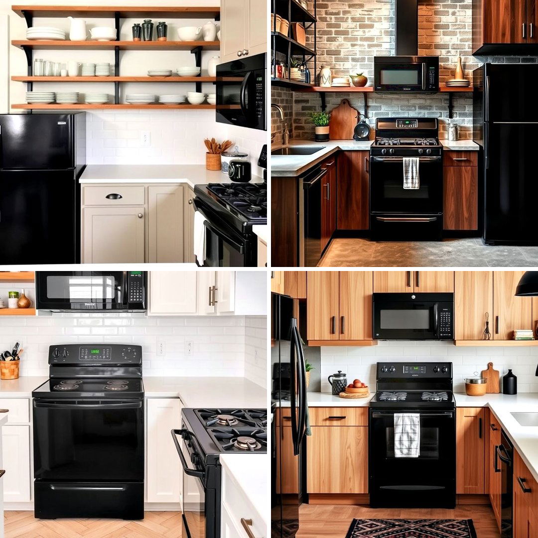 20 Small Kitchen with Black Appliances Ideas