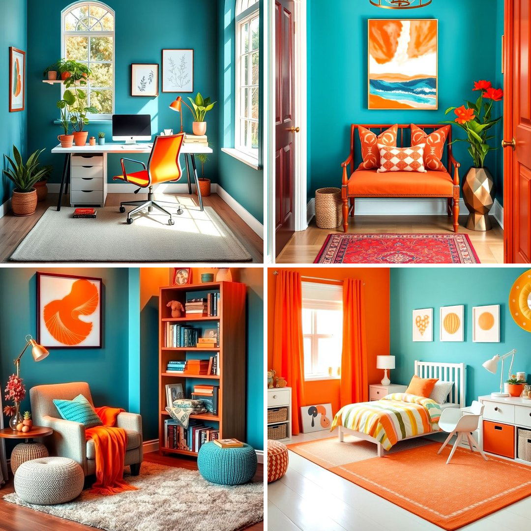 20 Teal and Orange Color Scheme Ideas for Your Rooms