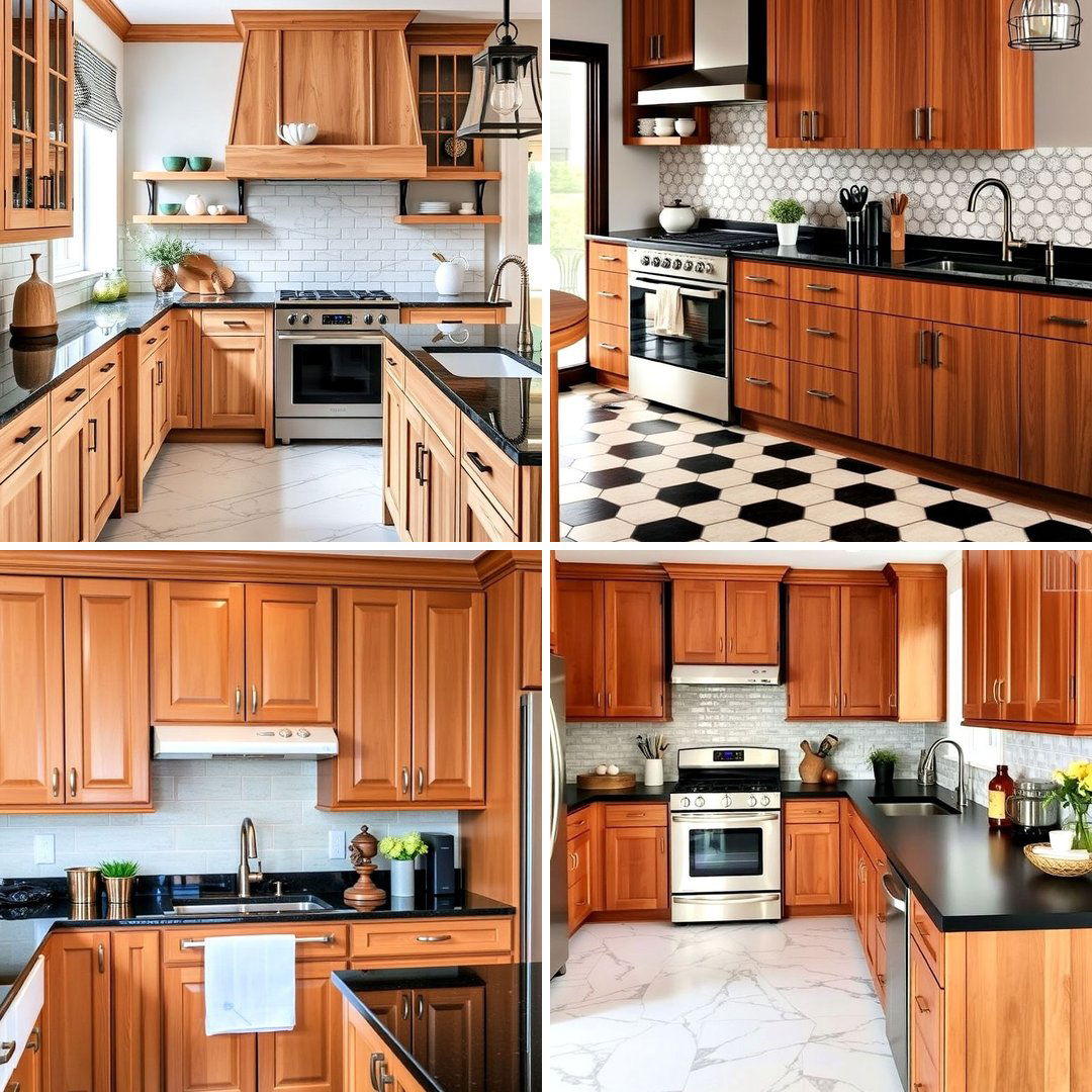 25 Brown Kitchen Cabinets With Black Countertops Ideas