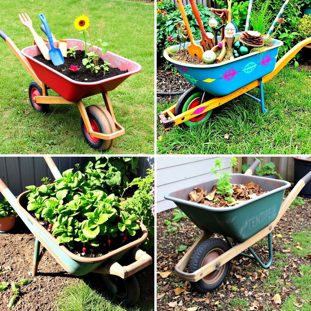 25 Old Wheelbarrow Ideas for Creative Garden Decor