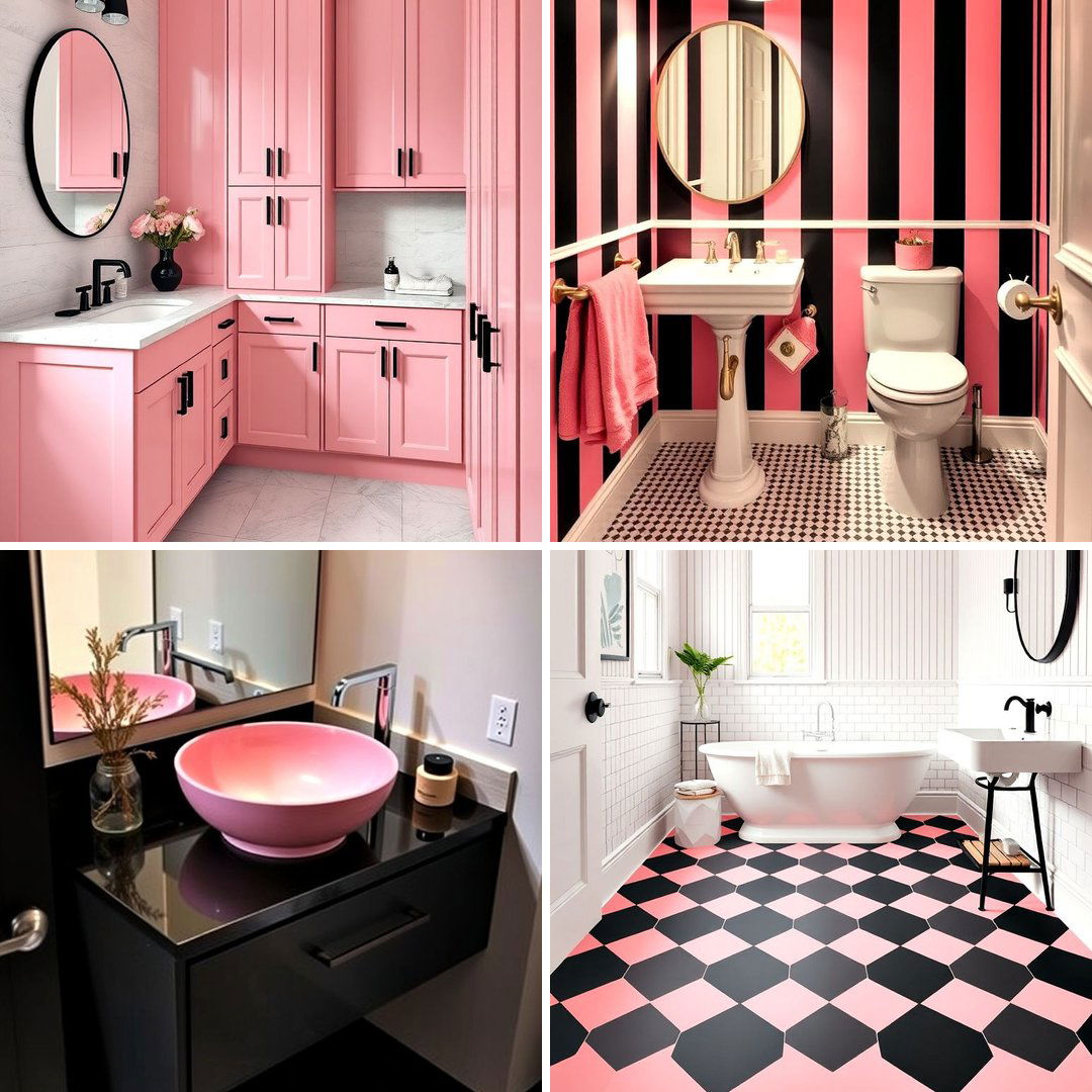 25 Pink and Black Bathroom Ideas for a Bold and Chic Design