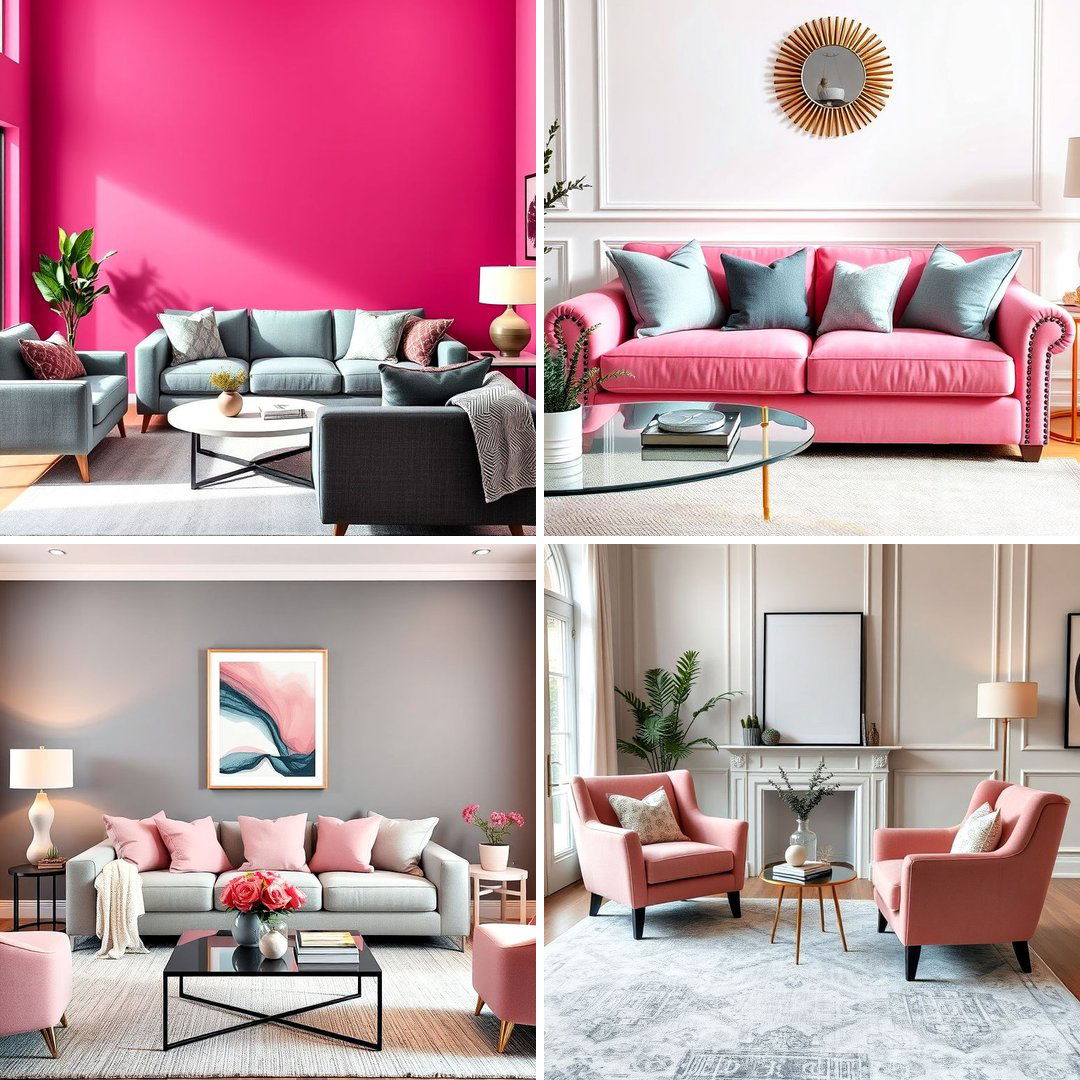 25 Pink and Grey Living Room Ideas for a Modern Look