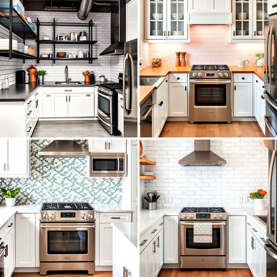 25 White Kitchen with Stainless Steel Appliances Ideas