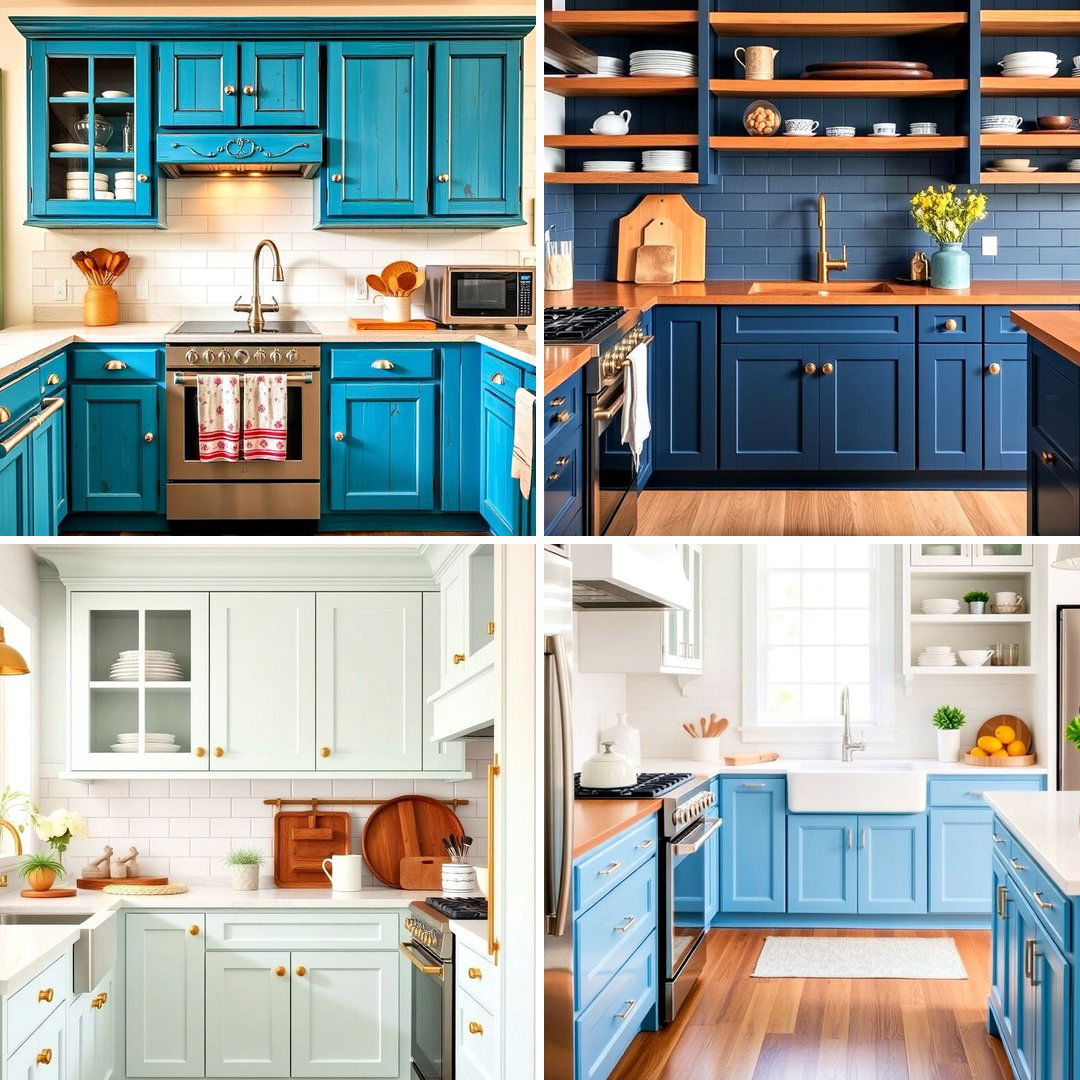 30 Blue Farmhouse Kitchen Cabinets for a Cozy Feel