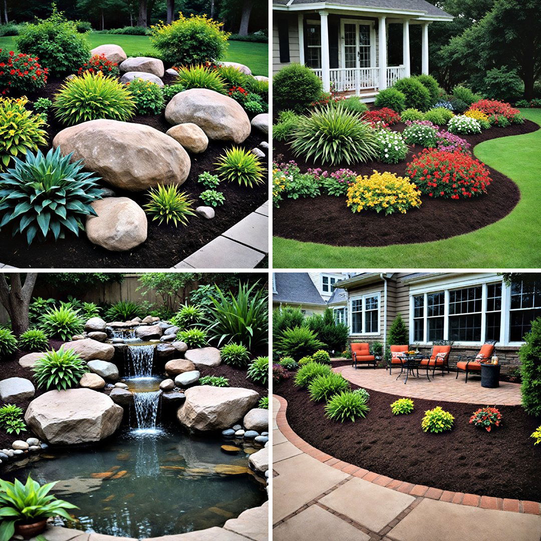 30 Front Yard Landscaping Ideas With Rocks and Mulch