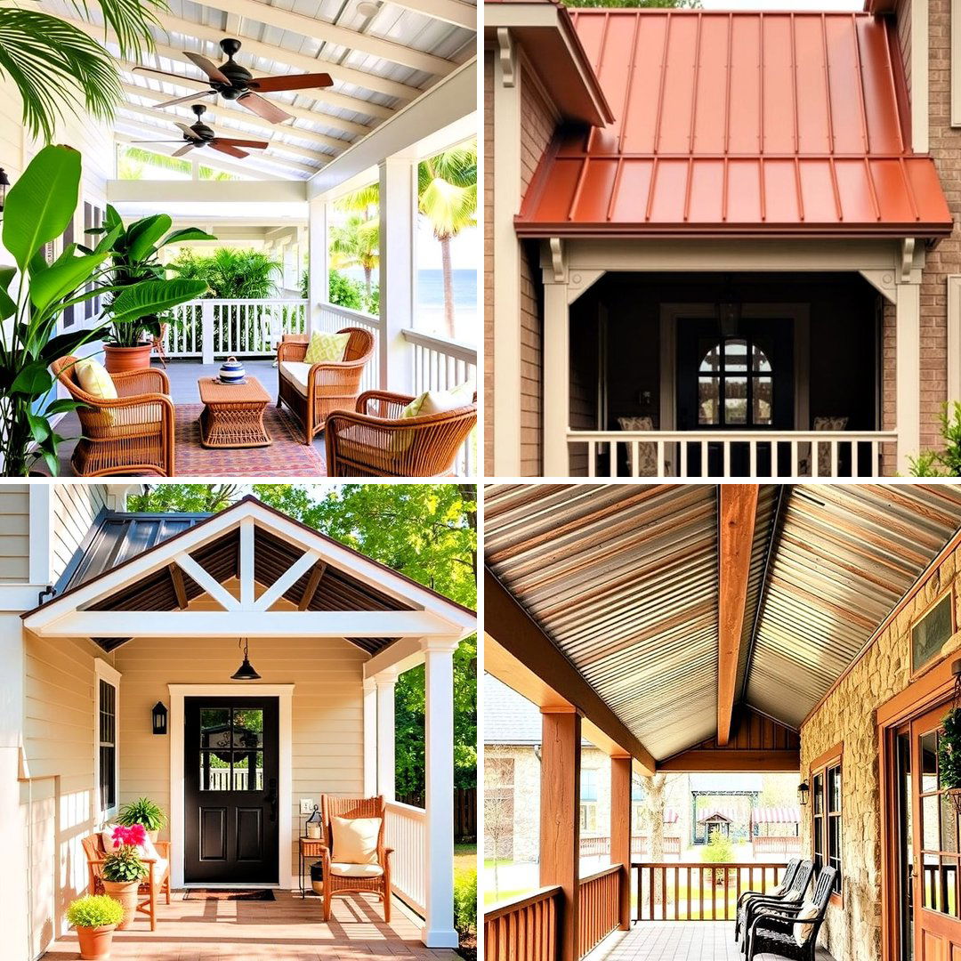 30 Metal Roof Porch Design Ideas for Durability