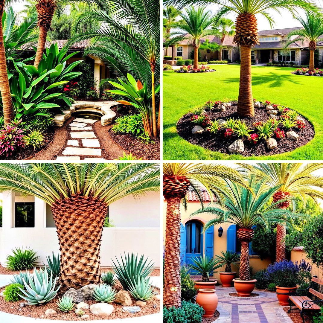35 Front Yard Palm Tree Landscape Design Ideas