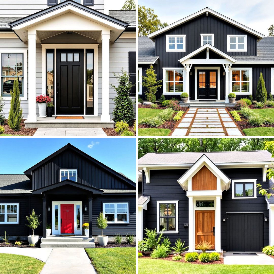 40 Black Modern Farmhouse Exterior Design Ideas for a Sleek Look