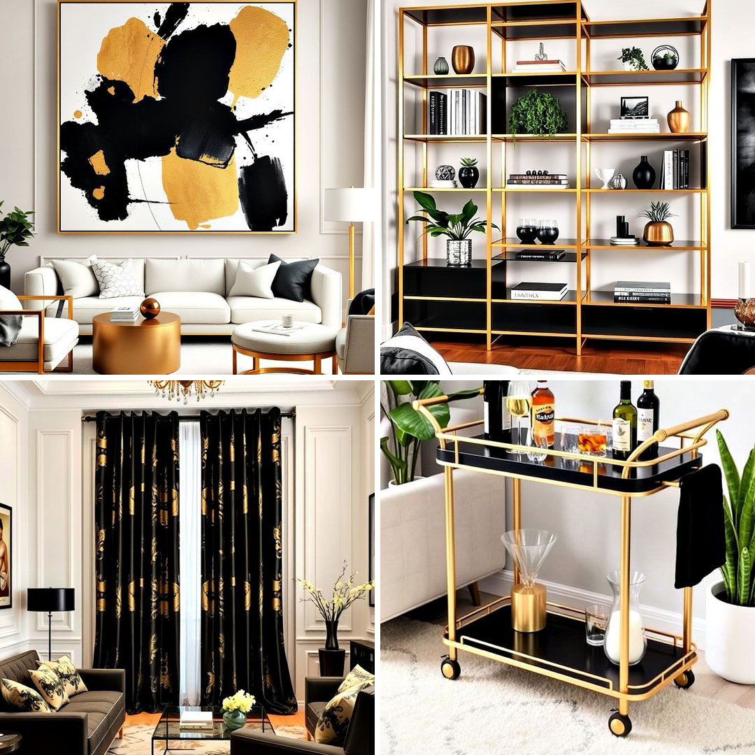 40 Black and Gold Living Room Ideas for Luxurious Spaces