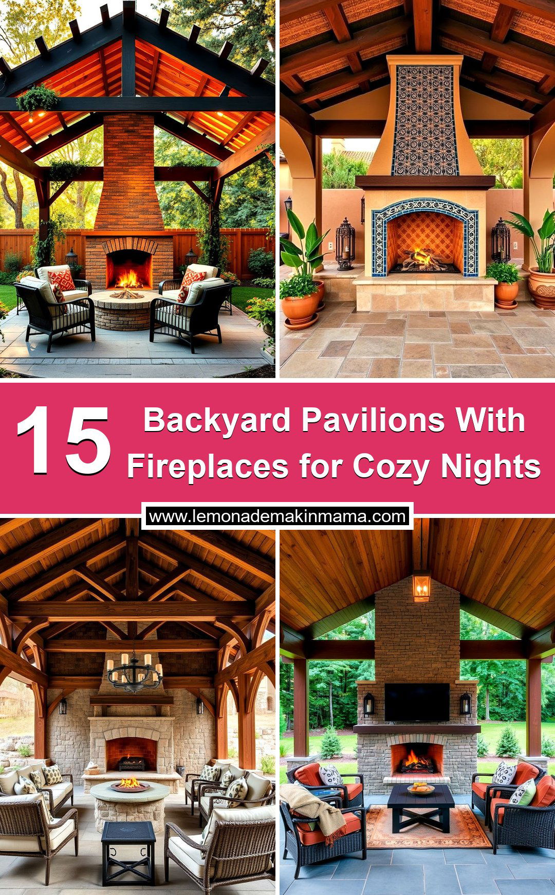Backyard Pavilions With Fireplaces for Cozy Nights