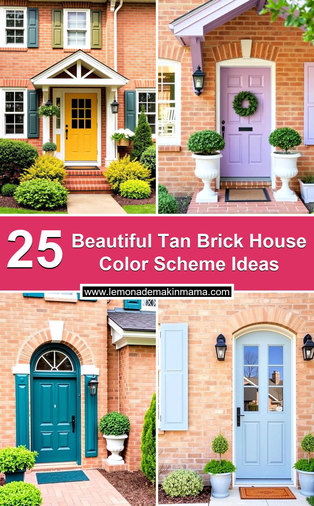 Beautiful Tan Brick House Color Scheme Ideas