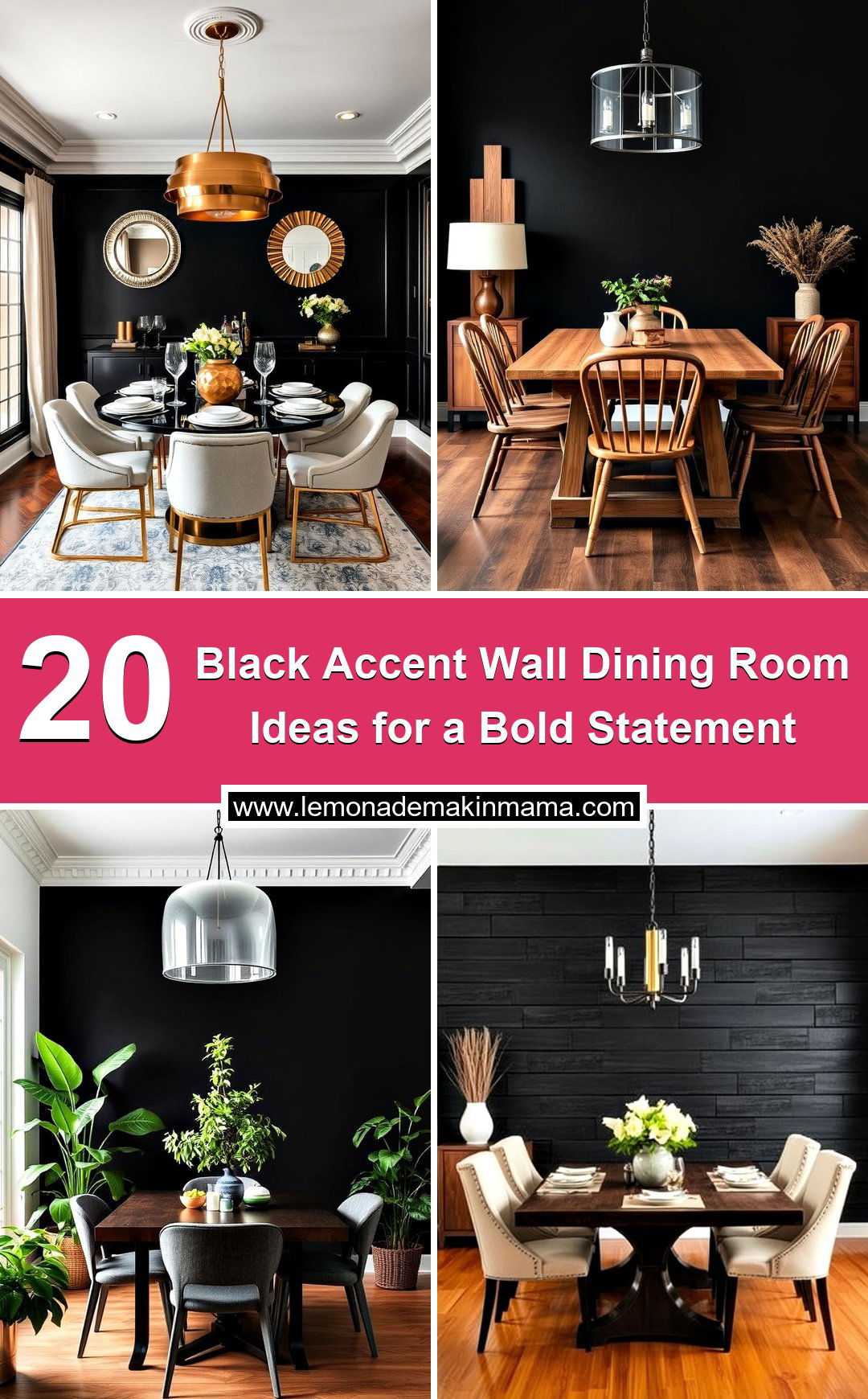 Black Accent Wall Dining Room Ideas for a Bold Statement