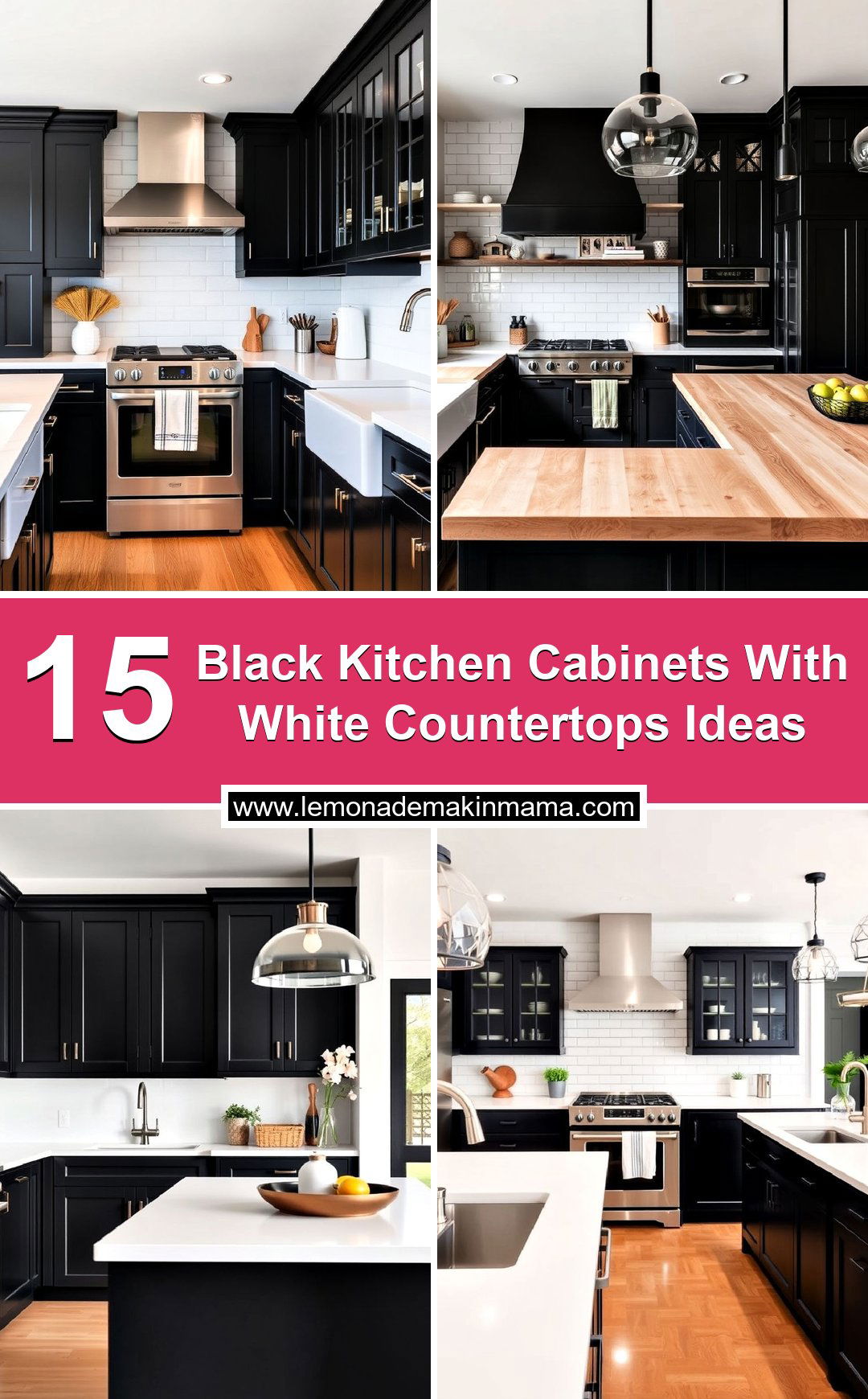 Black Kitchen Cabinets With White Countertops Ideas