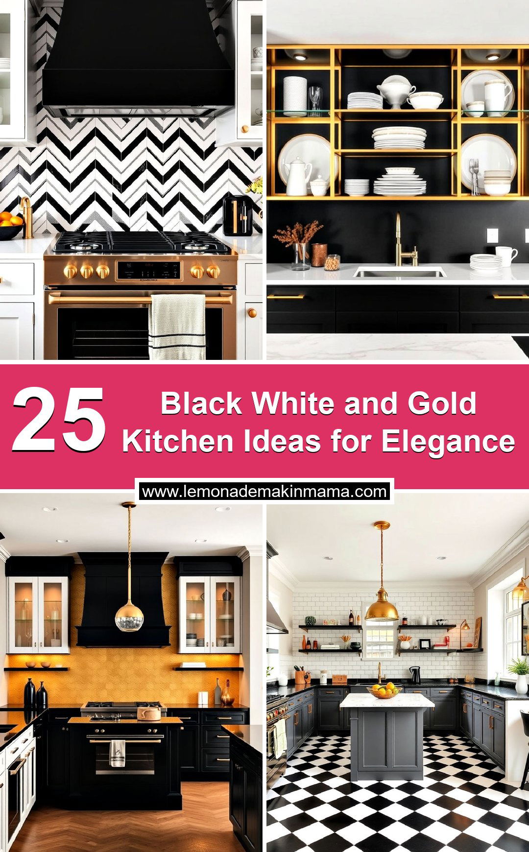 Black White and Gold Kitchen Ideas for Elegance