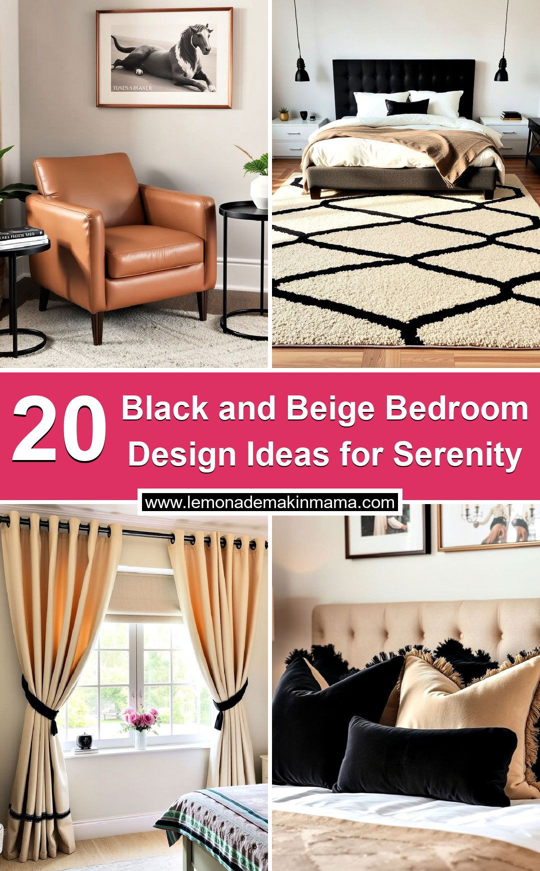 Black and Beige Bedroom Design Ideas for Serenity