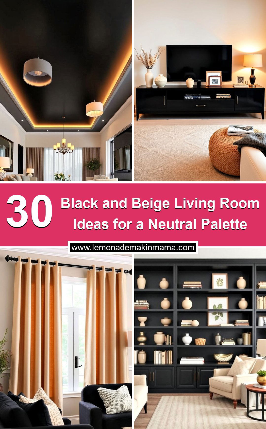 Black and Beige Living Room Ideas for a Neutral Palette