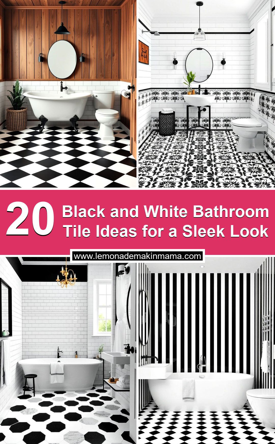 Black and White Bathroom Tile Ideas for a Sleek Look