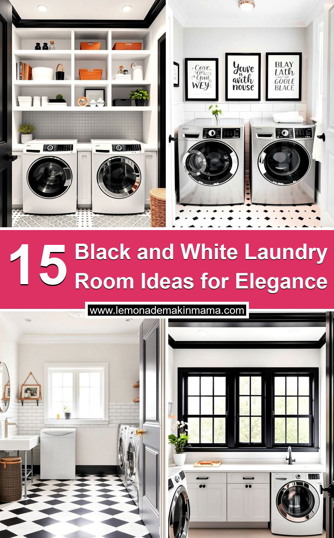 Black and White Laundry Room Ideas for Elegance