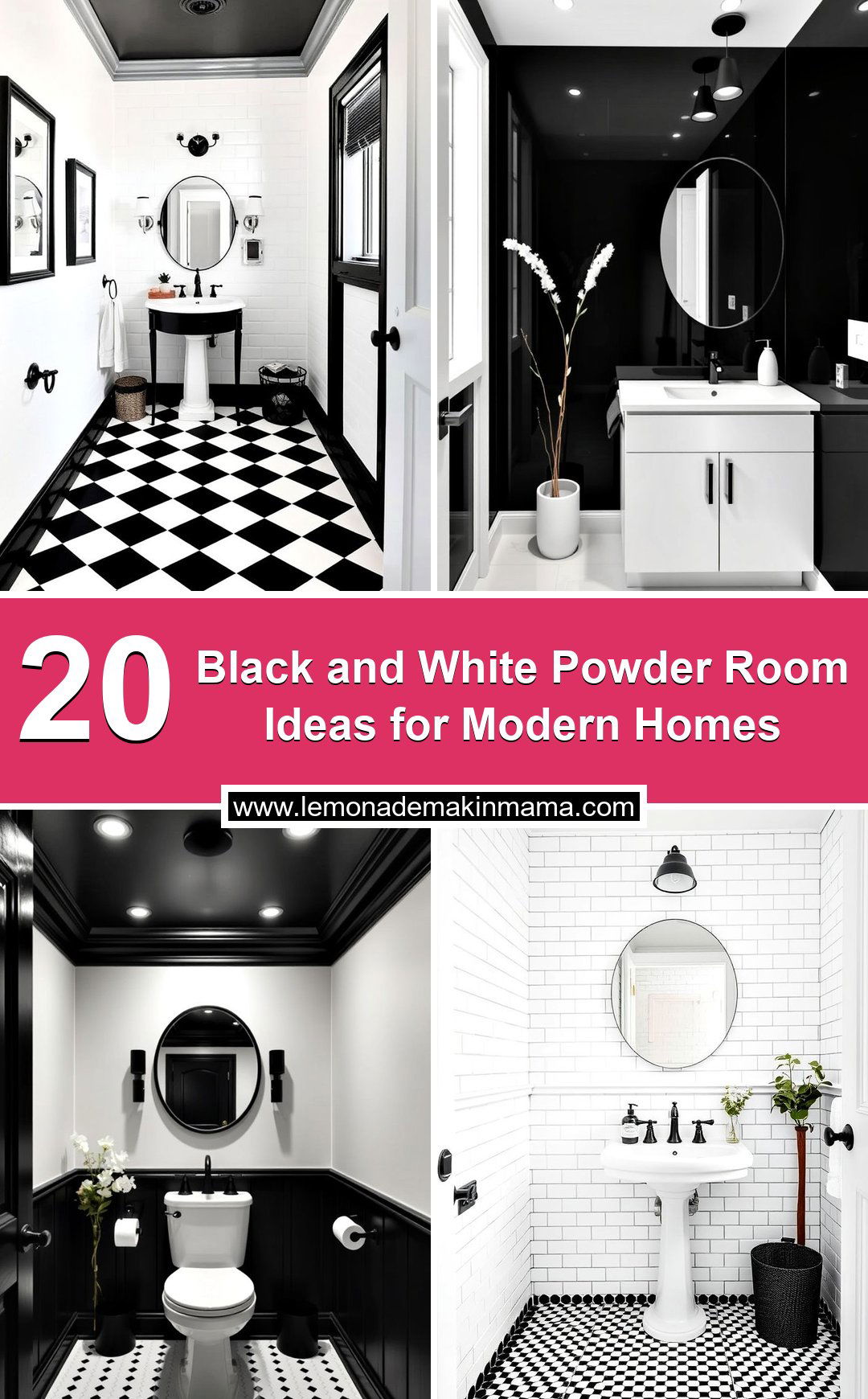 Black and White Powder Room Ideas for Modern Homes