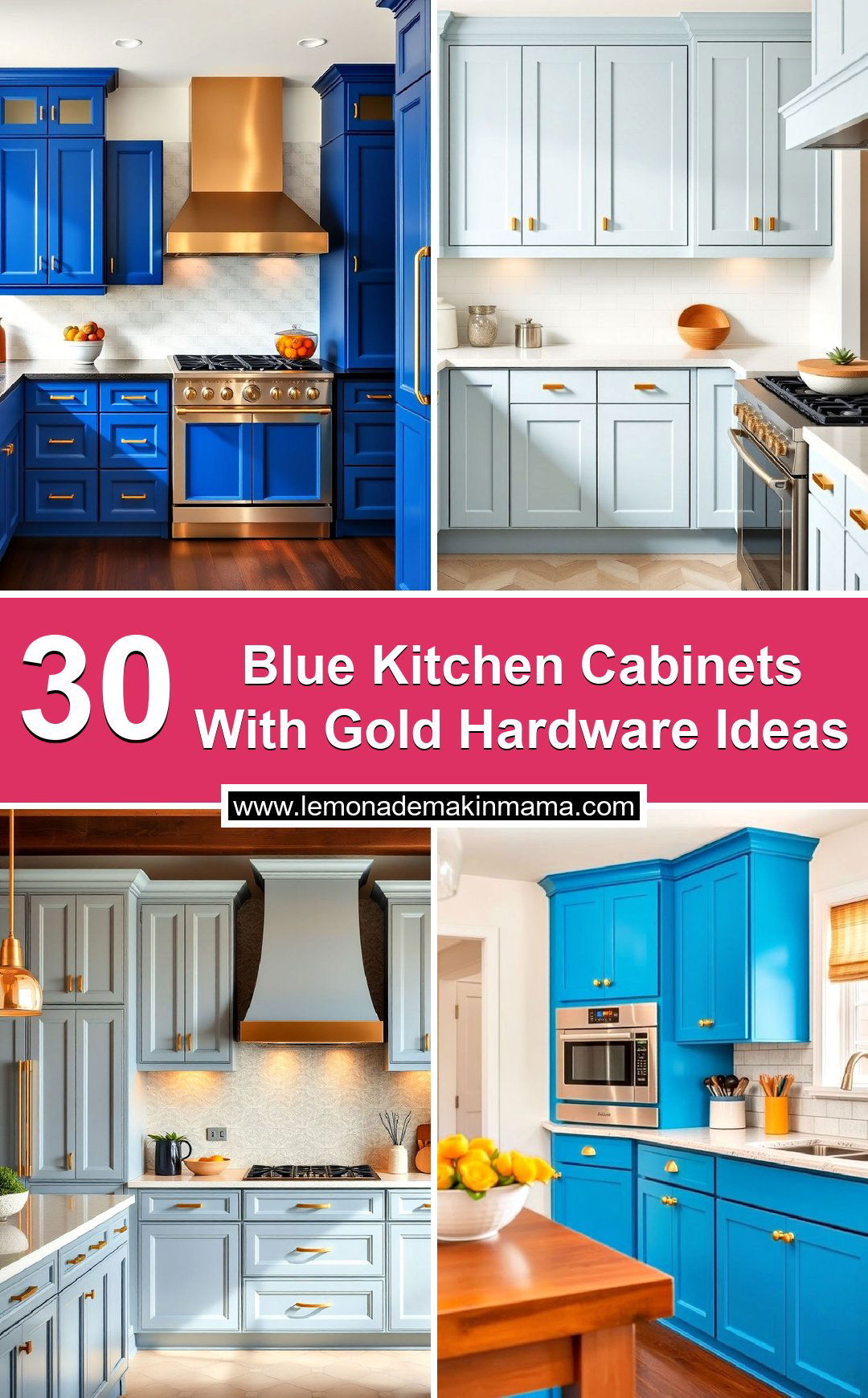 Blue Kitchen Cabinets With Gold Hardware Ideas