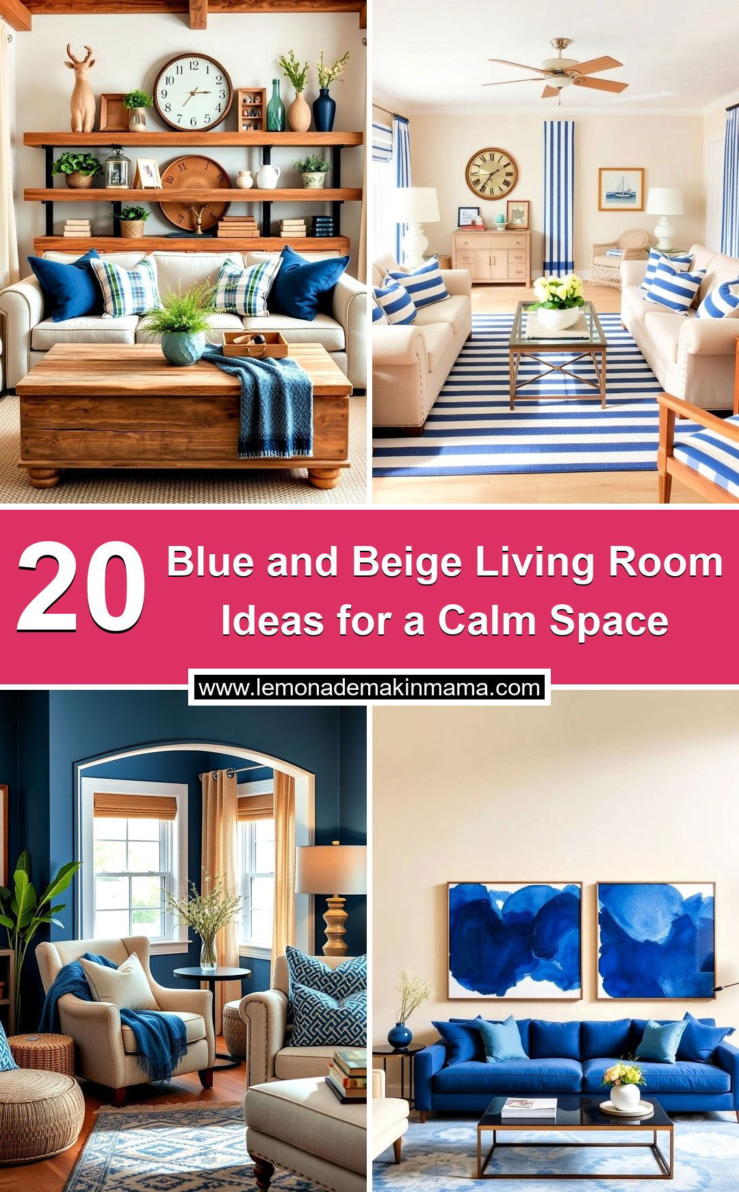 Blue and Beige Living Room Ideas for a Calm Space