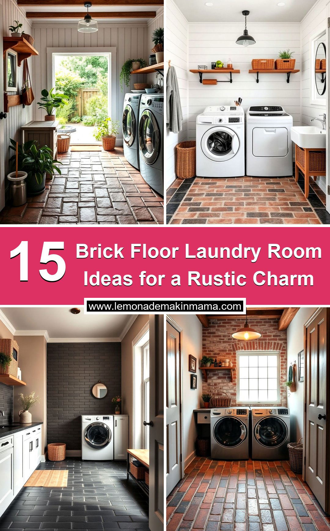 Brick Floor Laundry Room Ideas for a Rustic Charm