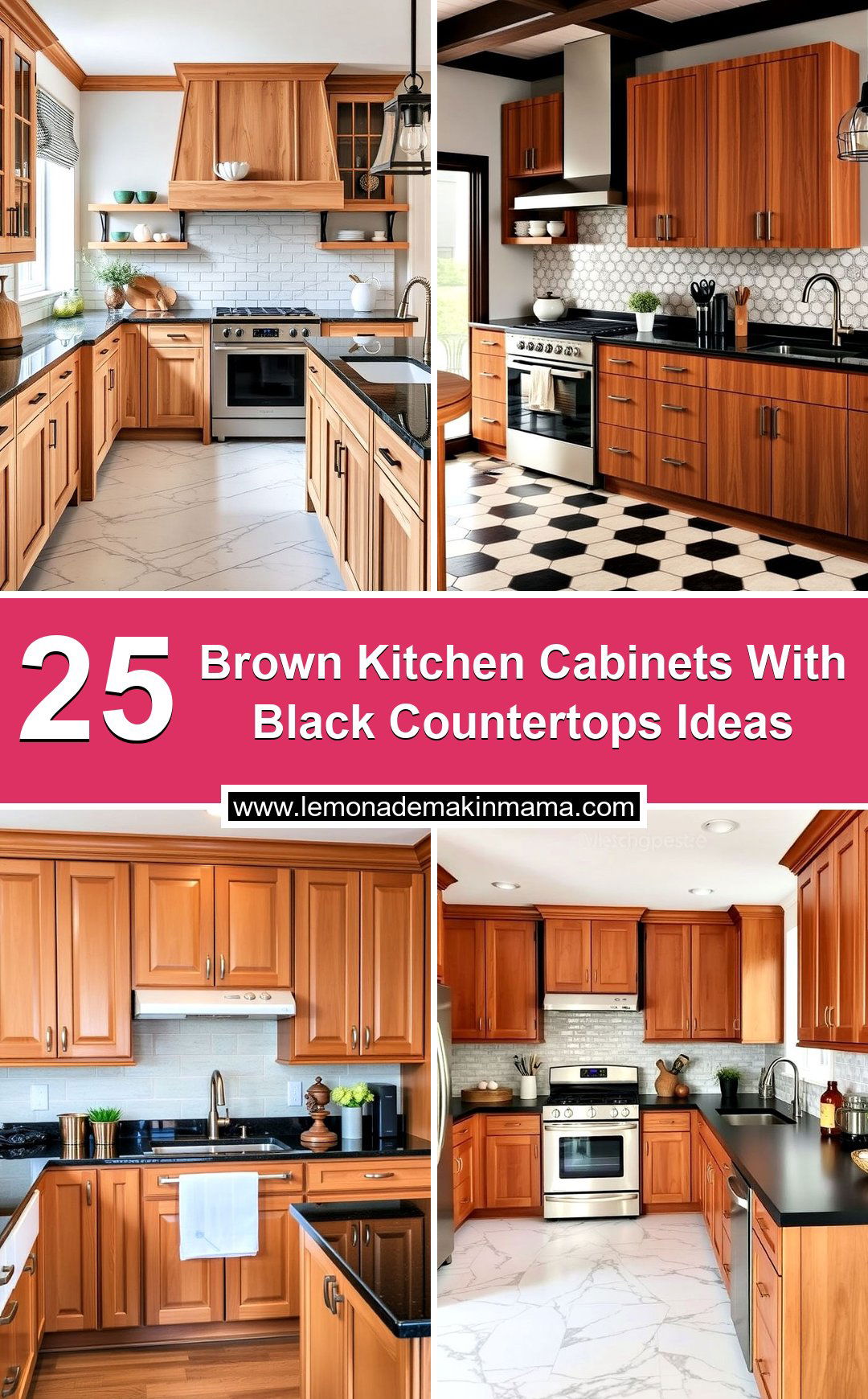 Brown Kitchen Cabinets With Black Countertops Ideas