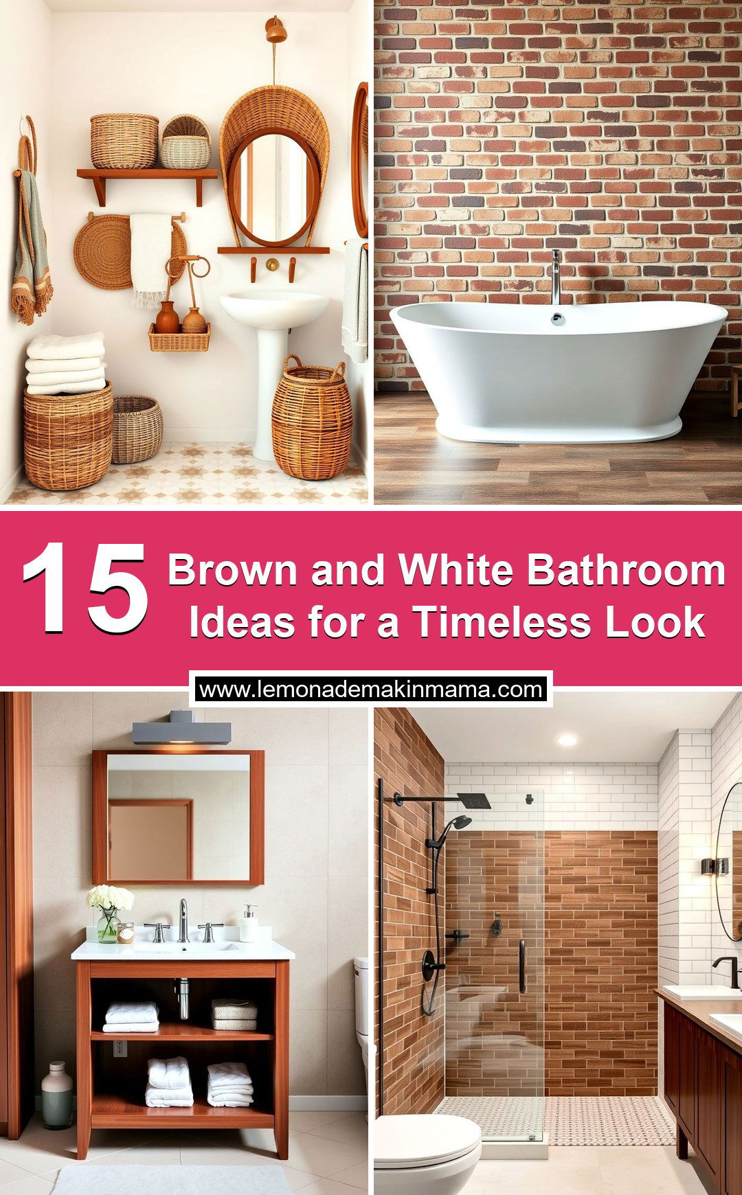 Brown and White Bathroom Ideas for a Timeless Look