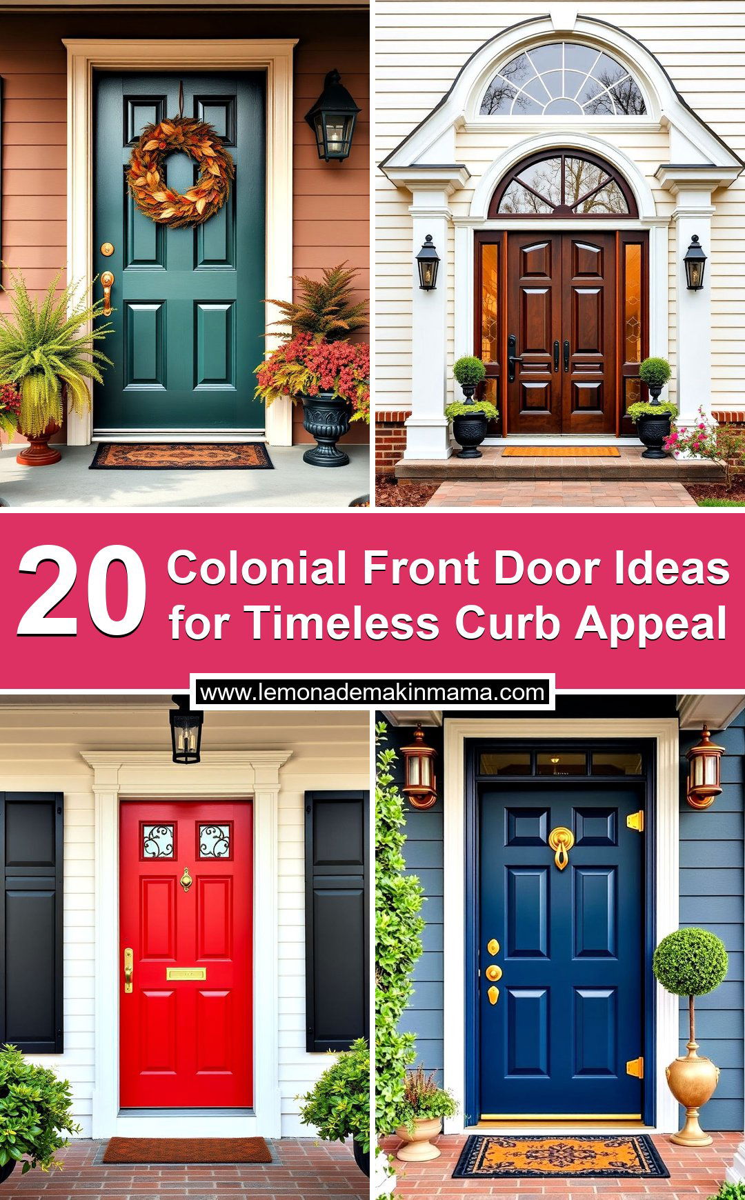 Colonial Front Door Ideas for Timeless Curb Appeal