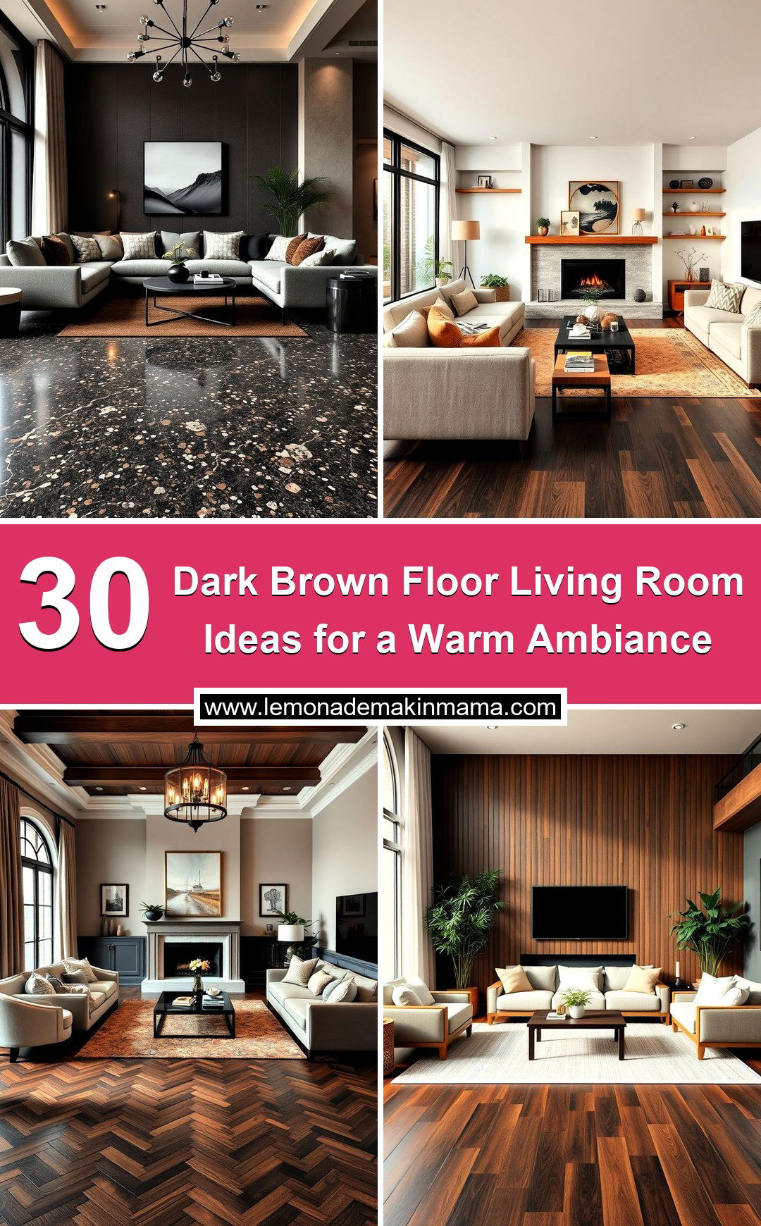 Dark Brown Floor Living Room Ideas for a Warm Ambiance