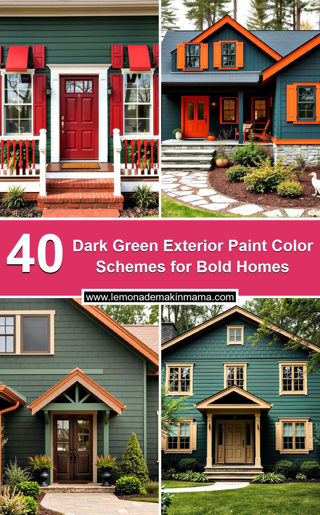 Dark Green Exterior Paint Color Schemes for Bold Homes