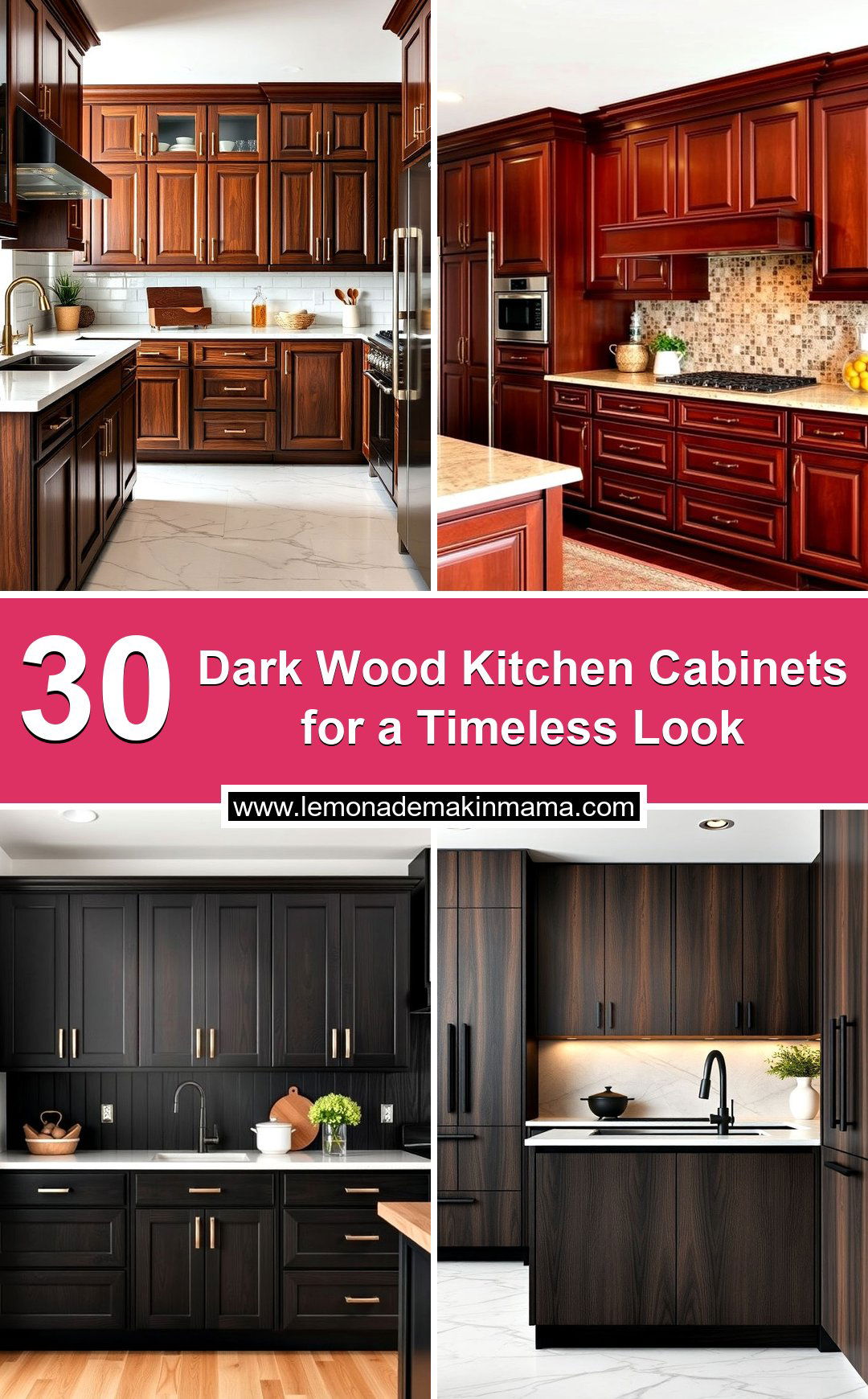 Dark Wood Kitchen Cabinets for a Timeless Look
