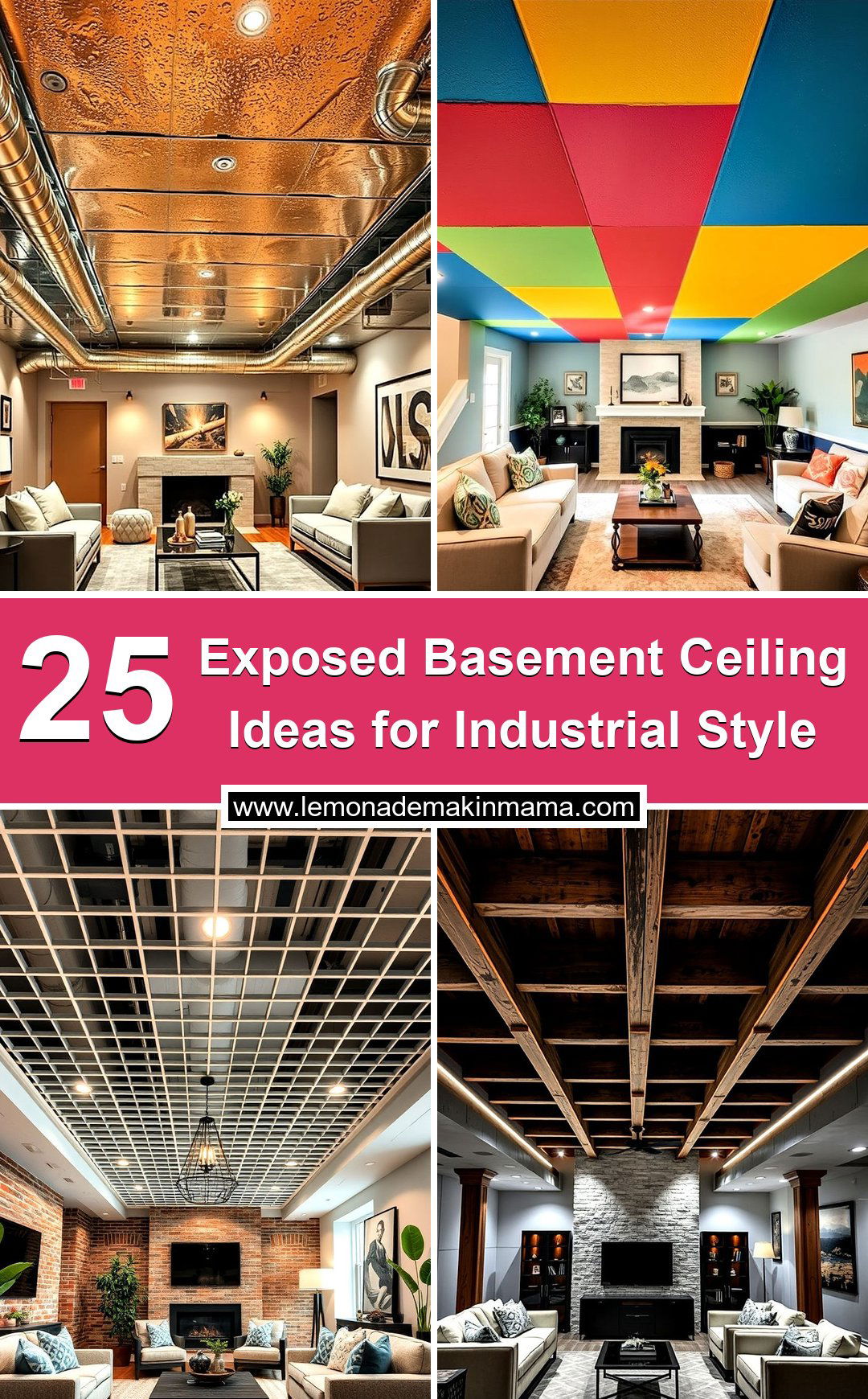 Exposed Basement Ceiling Ideas for Industrial Style