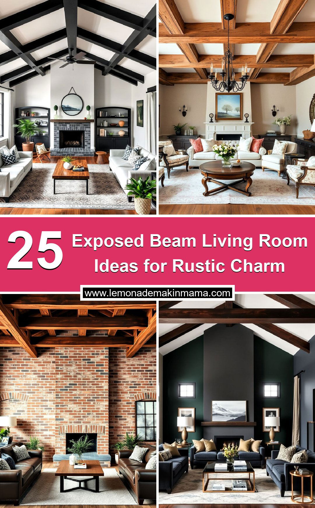 Exposed Beam Living Room Ideas for Rustic Charm