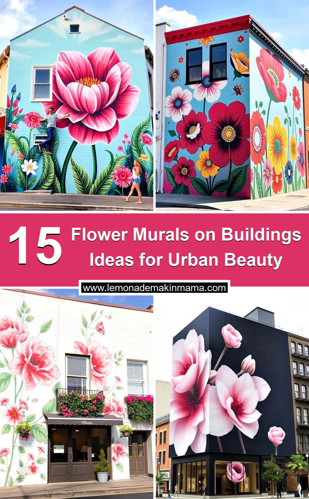 Flower Murals on Buildings Ideas for Urban Beauty