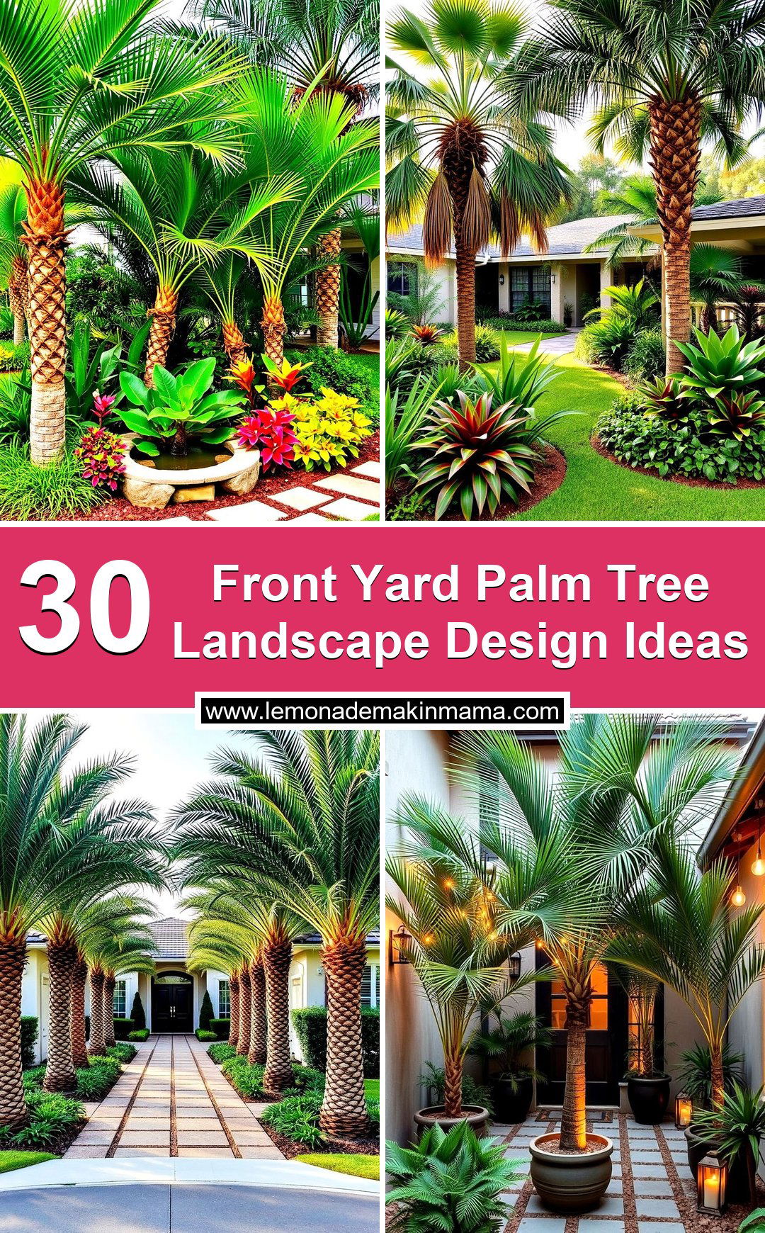 Front Yard Palm Tree Landscape Design Ideas