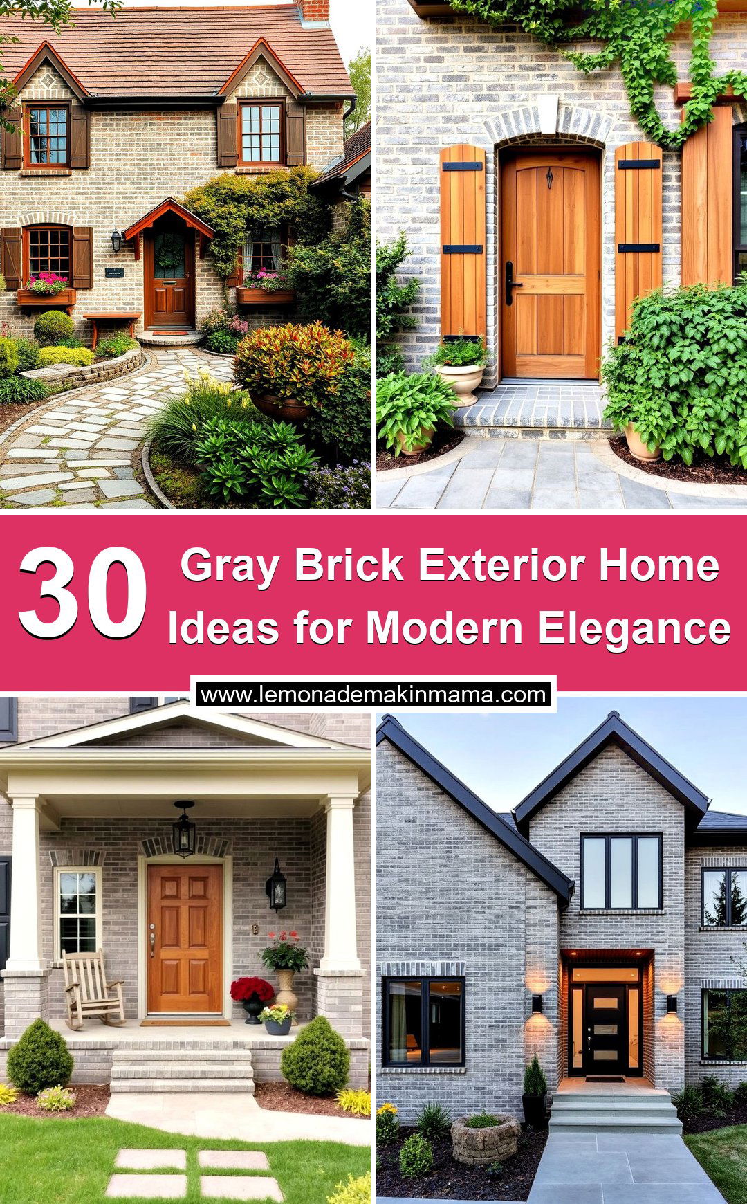 Gray Brick Exterior Home Ideas for Modern Elegance