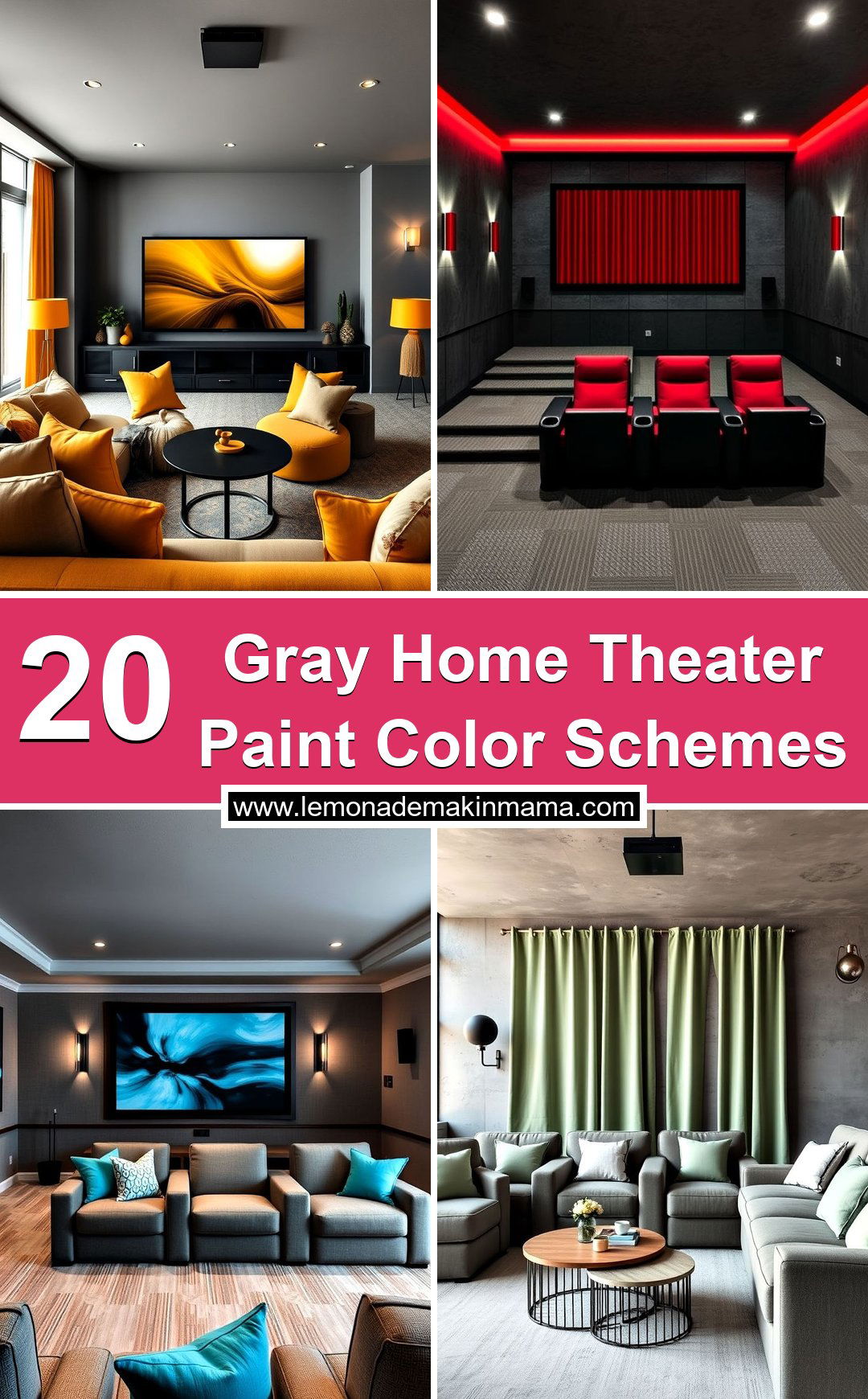 Gray Home Theater Paint Color Schemes