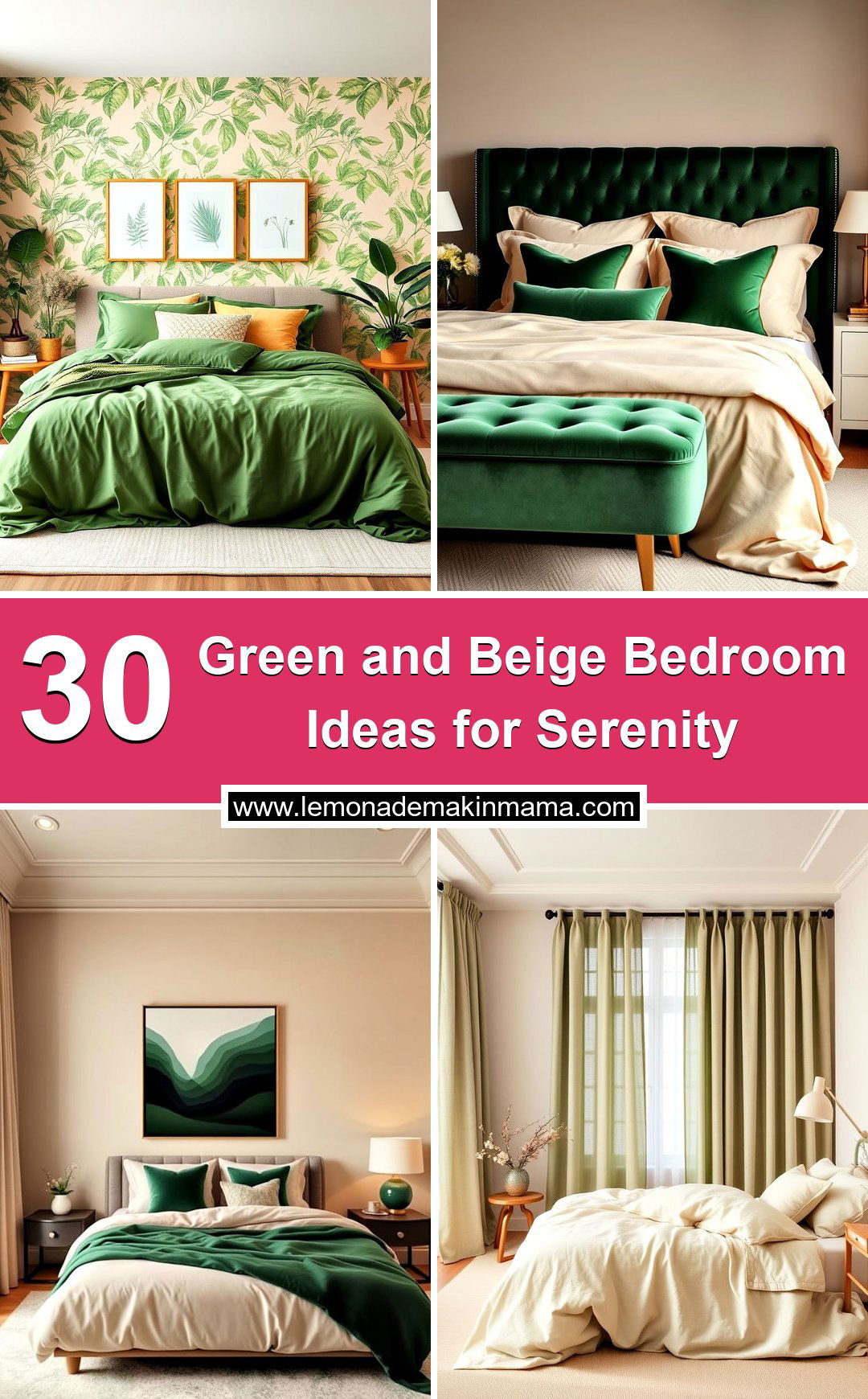 Green and Beige Bedroom Ideas for Serenity