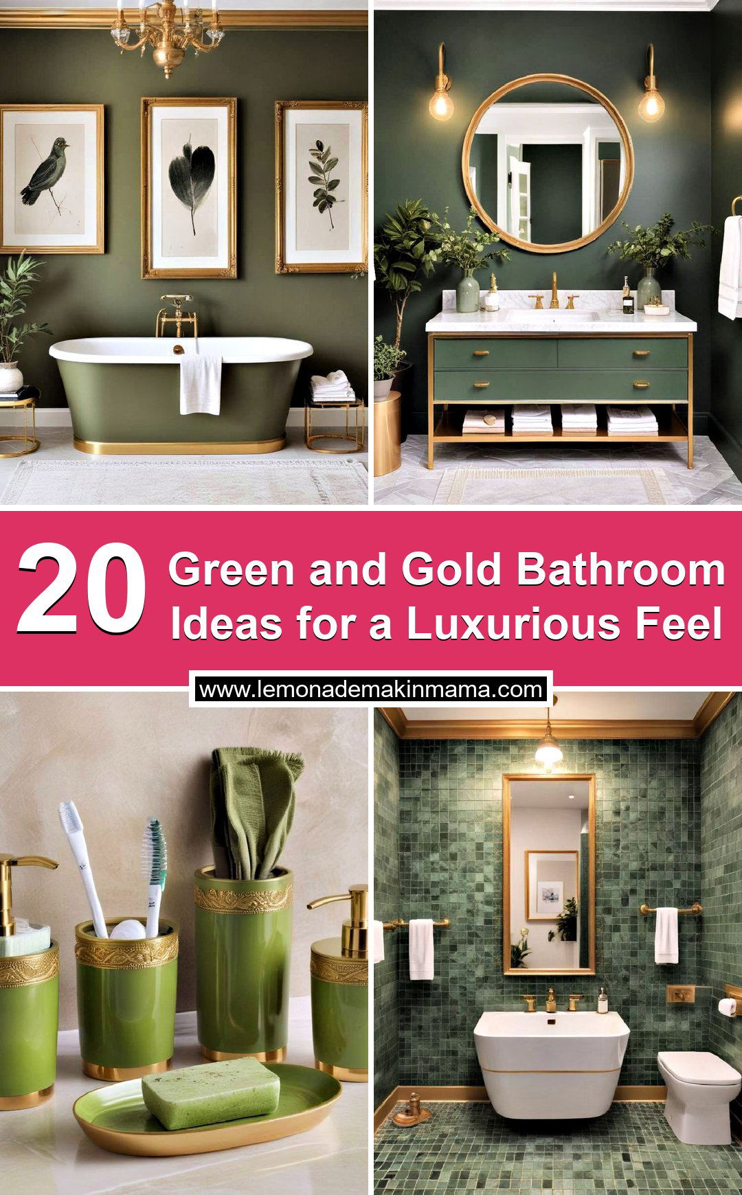 Green and Gold Bathroom Ideas for a Luxurious Feel