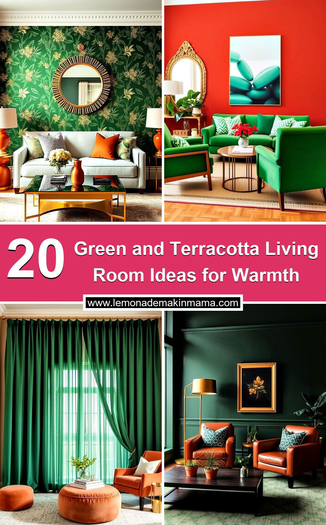 Green and Terracotta Living Room Ideas for Warmth