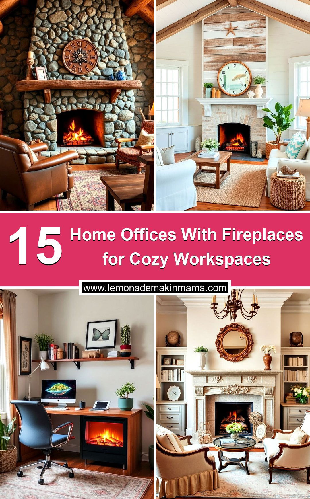 Home Offices With Fireplaces for Cozy Workspaces