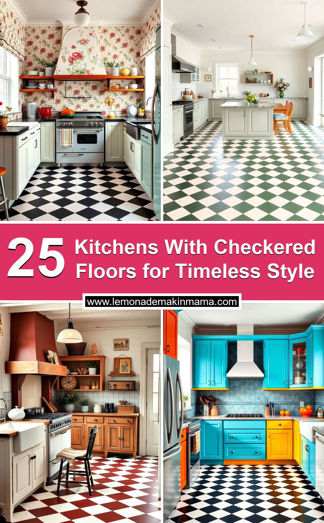 Kitchens With Checkered Floors for Timeless Style